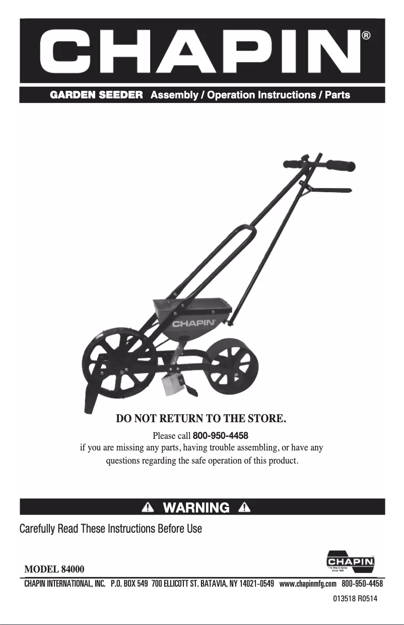 Page n°1 - Manuel utilisateur Chapin 84000