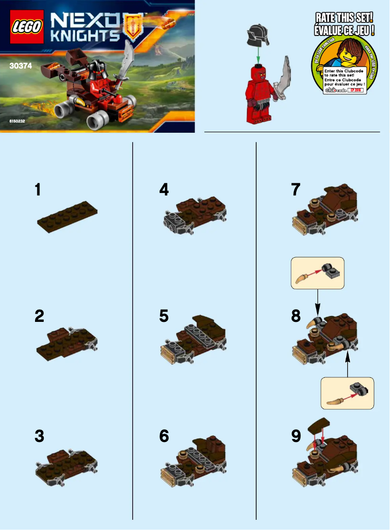 Page 1 de la notice Manuel utilisateur Lego Nexo Knights 30374