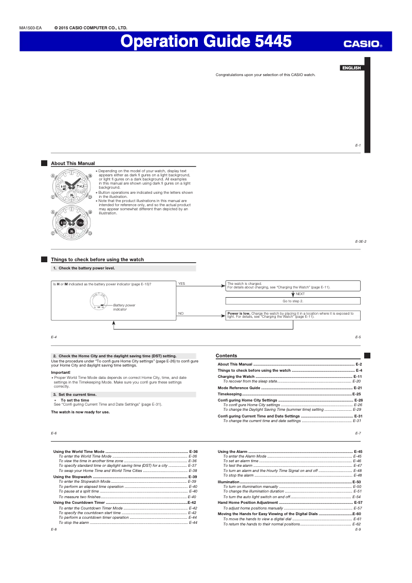 Page 1 de la notice Manuel utilisateur Casio GST-S100G-1A