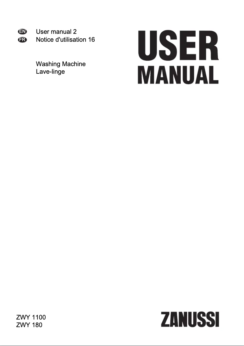 Image de la première page du manuel de l'appareil ZWY 1100