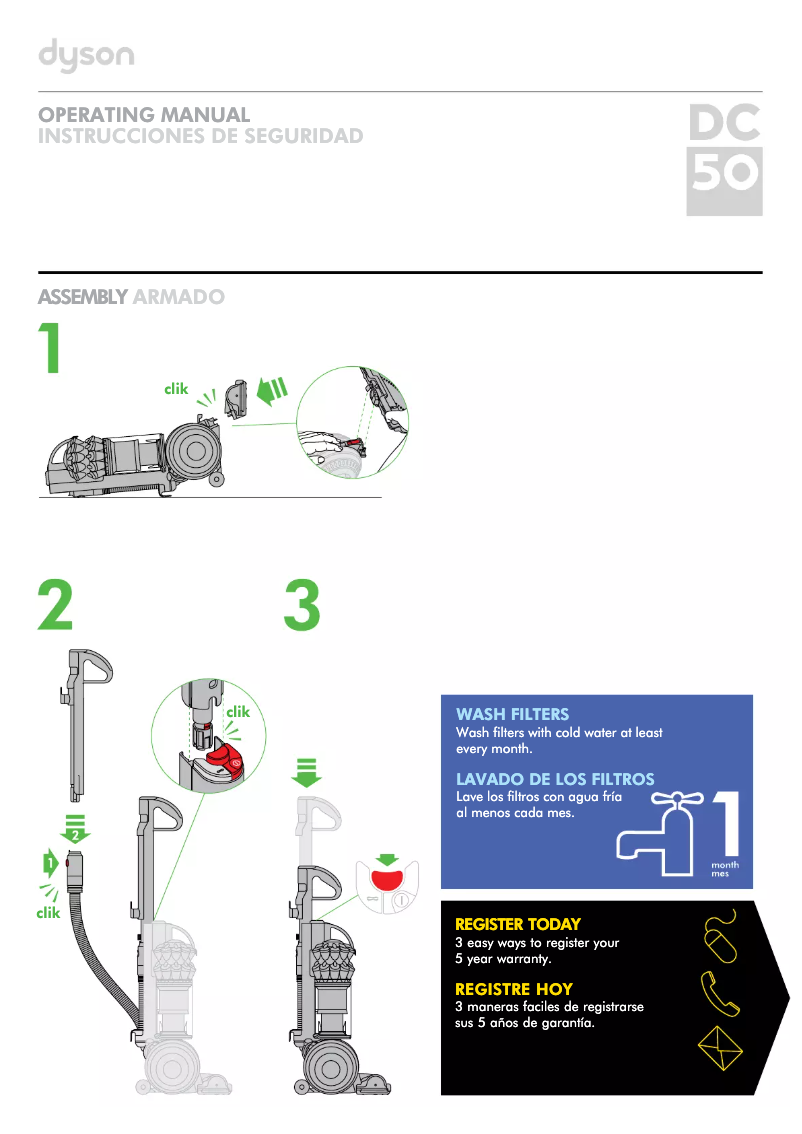 Page n°1 - Manuel utilisateur Dyson DC50 Animal