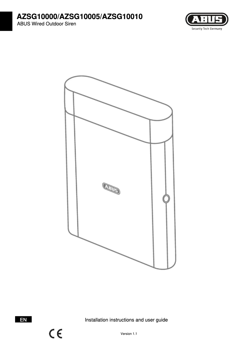 Page n°1 - Manuel utilisateur Abus AZSG10006