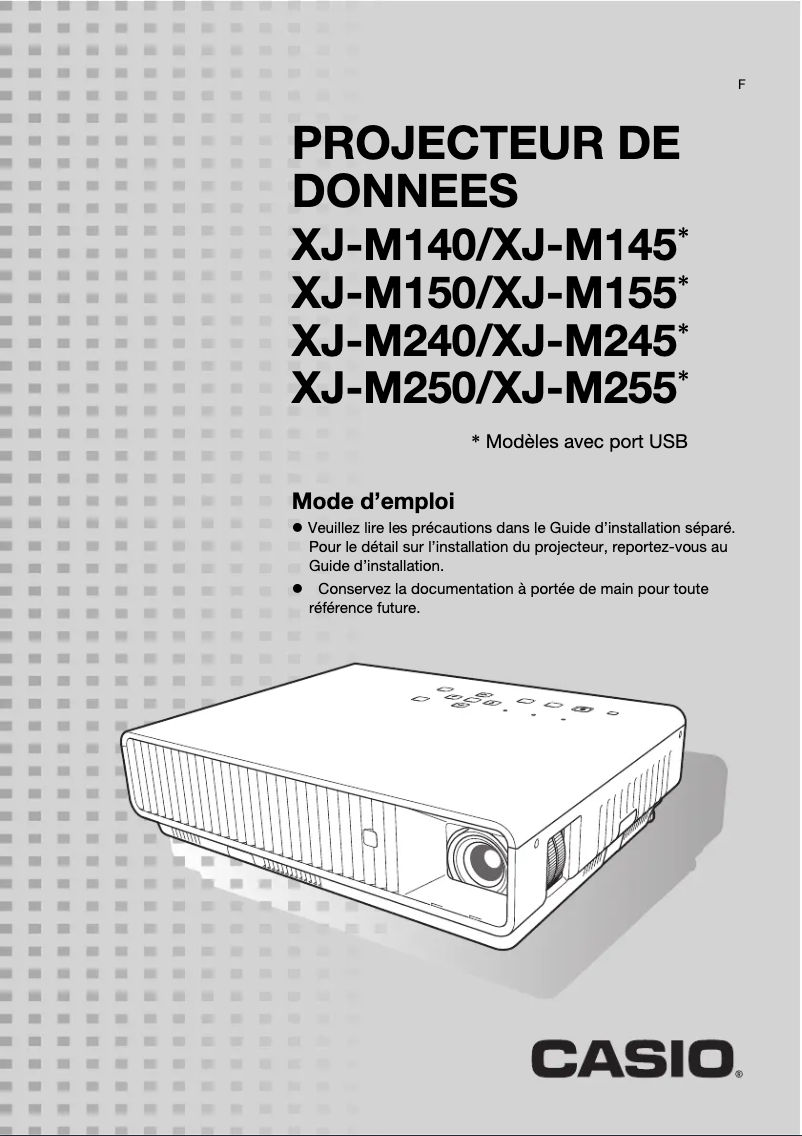 Page 1 de la notice Manuel utilisateur Casio XJ-M145