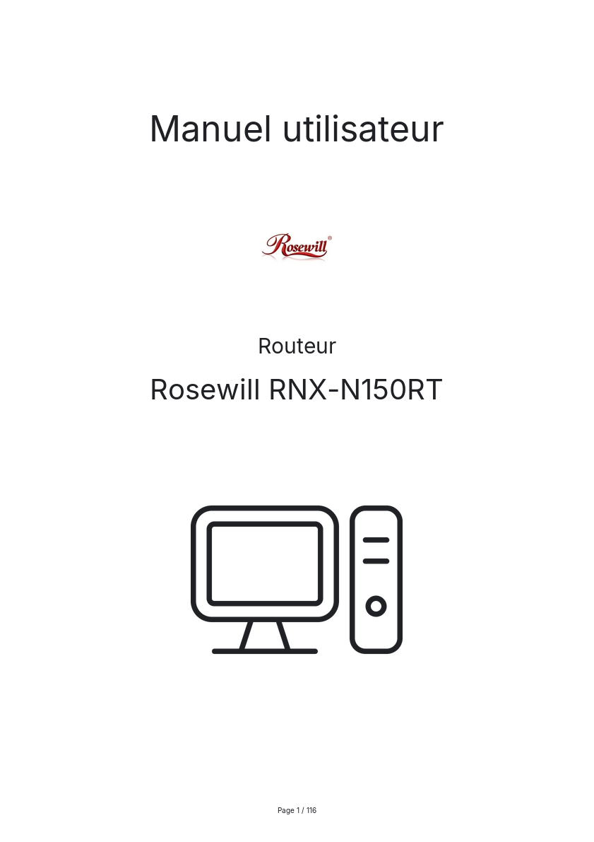 Page n°1 - Manuel utilisateur Rosewill RNX-N150RT