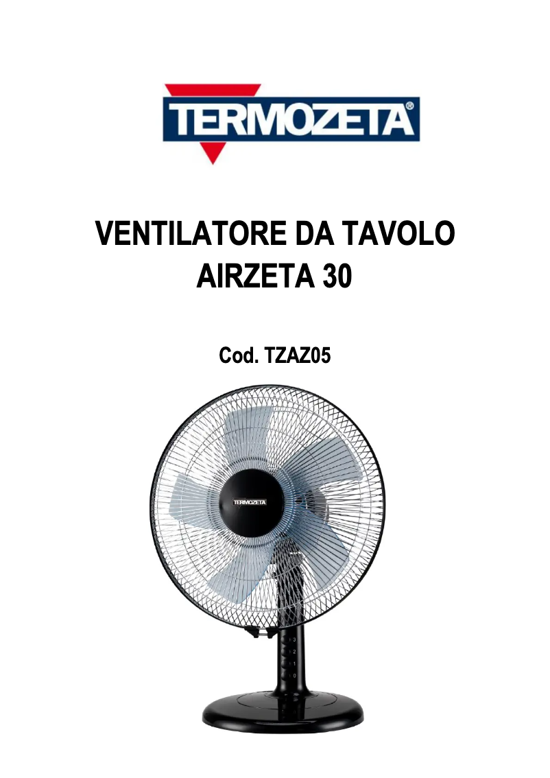 Page 1 de la notice Manuel utilisateur Termozeta Airzeta 30