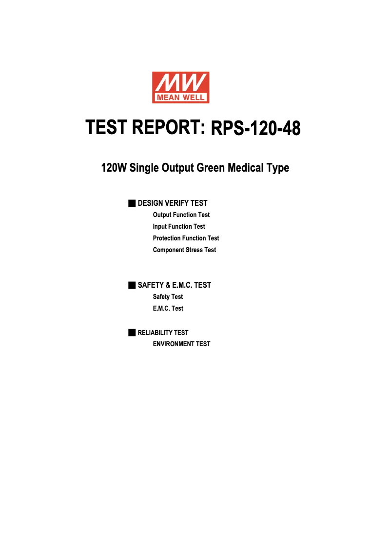 Page n°1 - Fiche technique Mean Well RPS-120-48