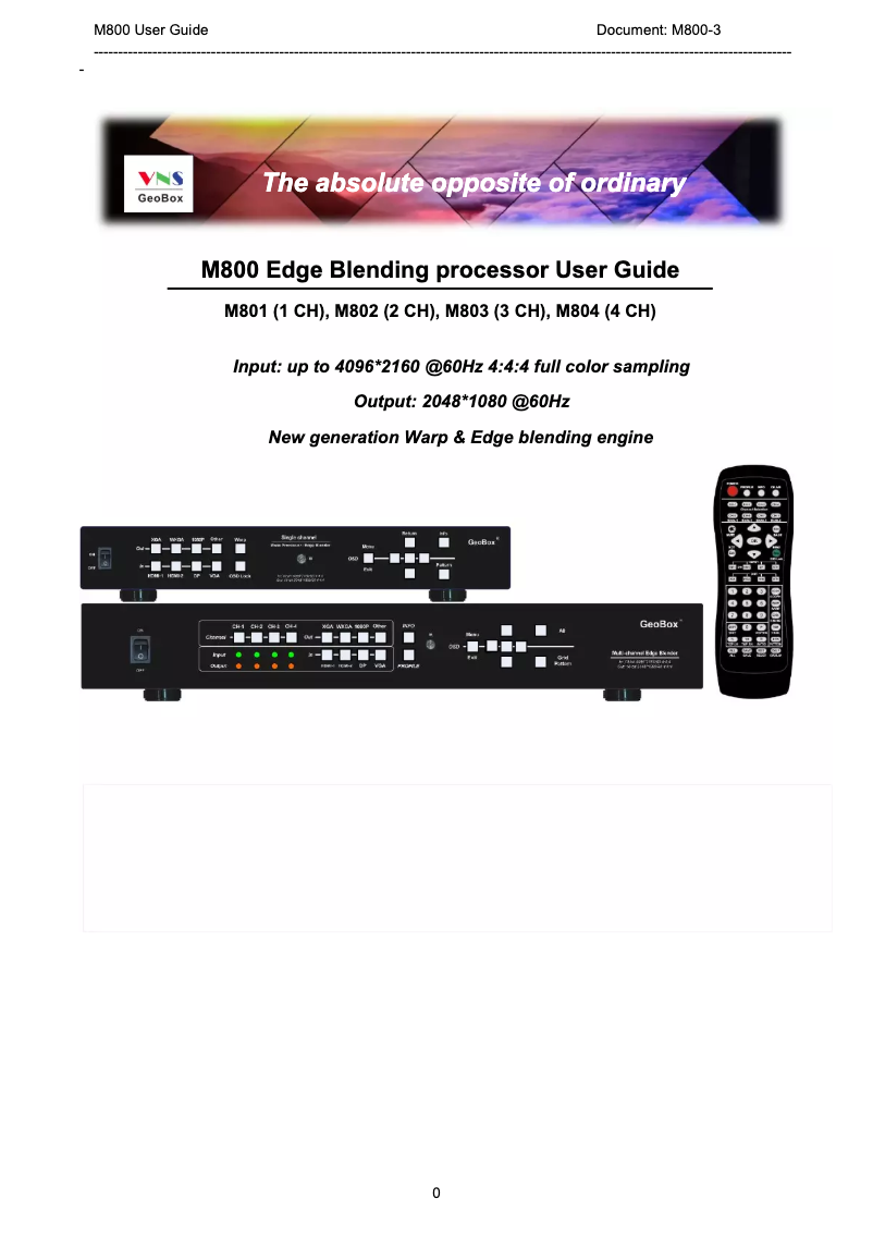 Image de la première page du manuel de l'appareil M804