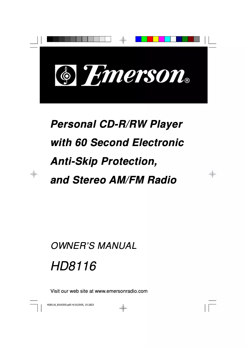 Page n°1 - Manuel utilisateur Emerson HD8116