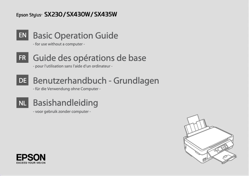 Page n°1 - Manuel utilisateur Epson Stylus SX230