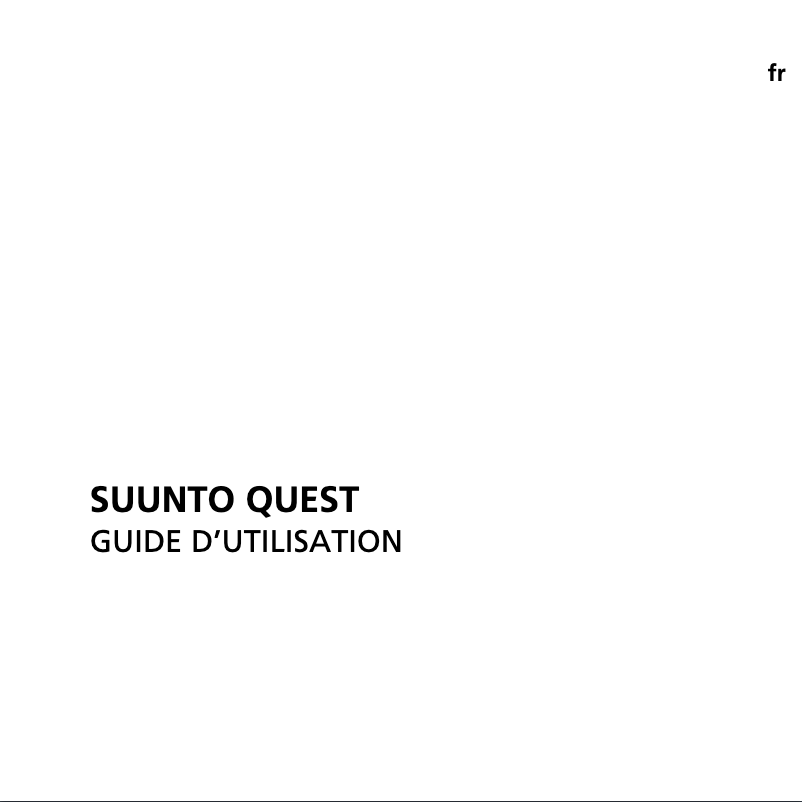 Página 1 del manual Manual de usuario Suunto Quest