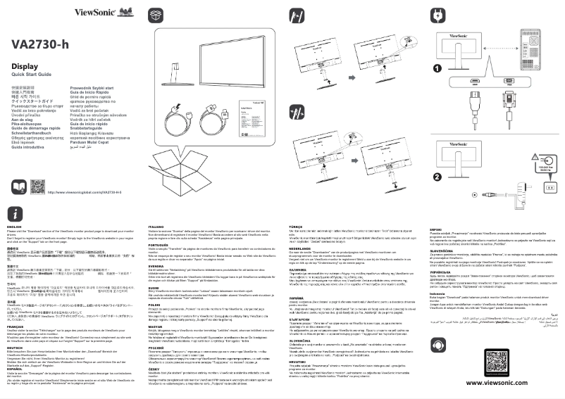 Page 1 de la notice Guide de démarrage rapide Viewsonic VA2730-h