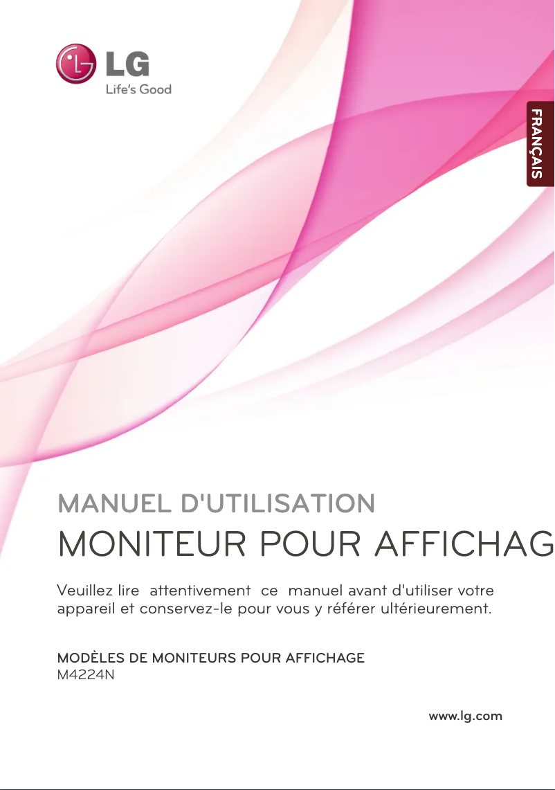 Page 1 de la notice Manuel utilisateur LG M4224N