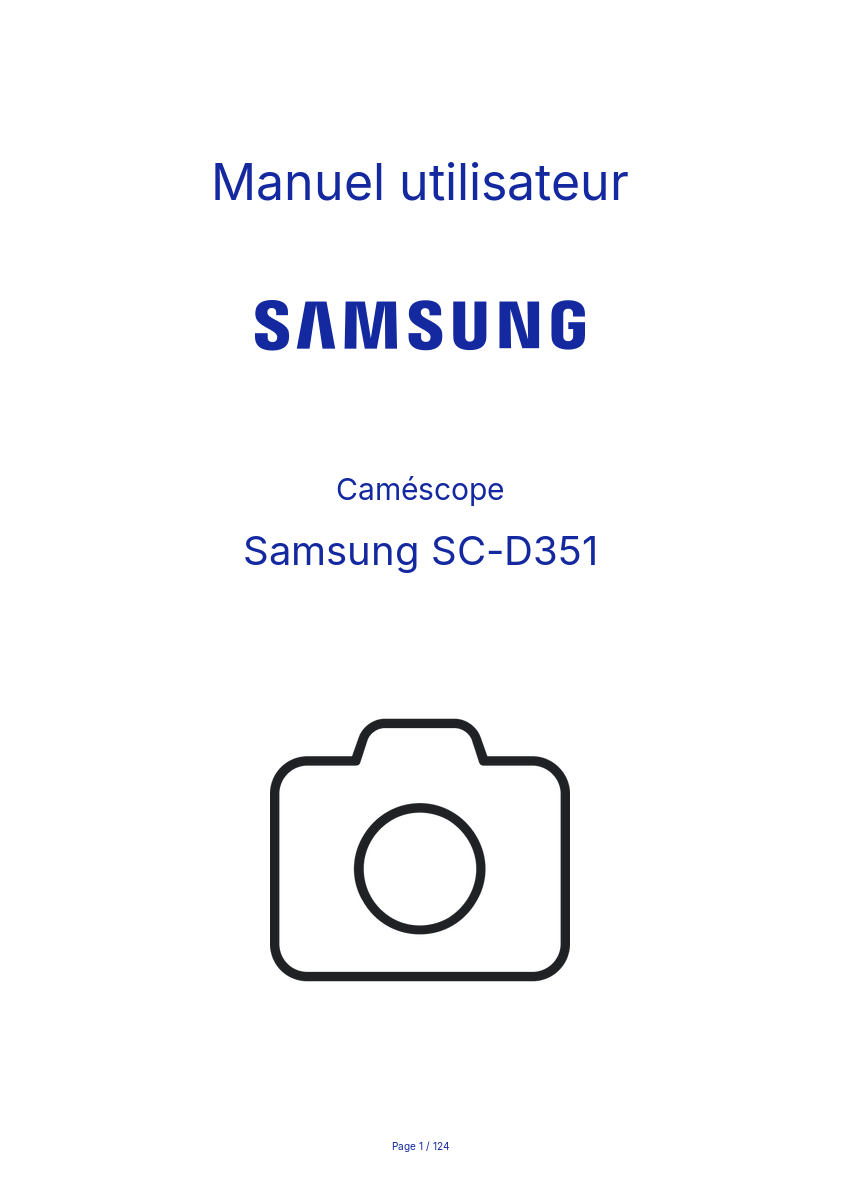 Page n°1 - Manuel utilisateur Samsung SC-D351