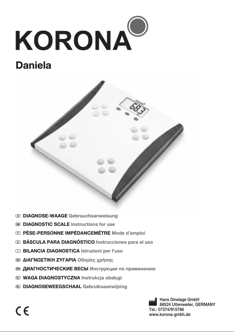 Image de la première page du manuel de l'appareil Daniela