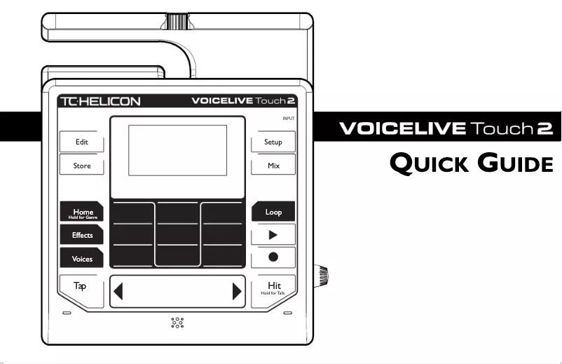 Page n°1 - Guide de démarrage rapide TC Helicon Voicelive Touch 2