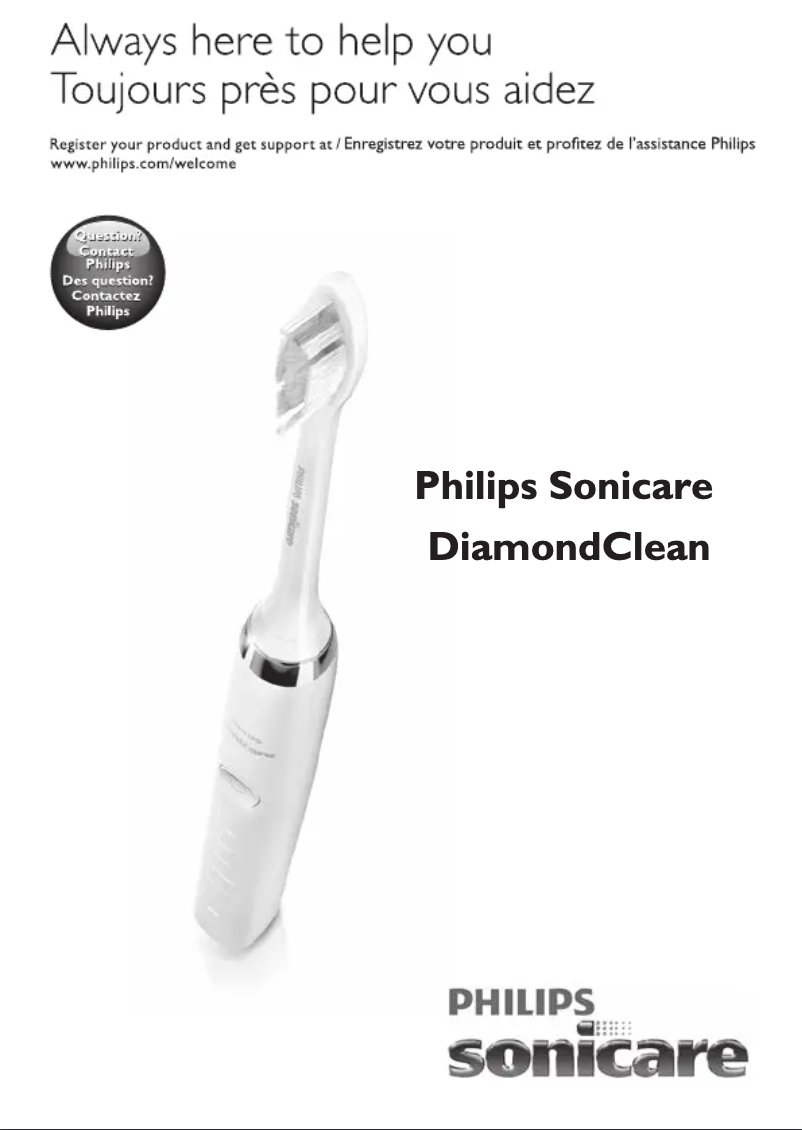 Page 1 de la notice Manuel utilisateur Philips Sonicare DiamondClean HX9333