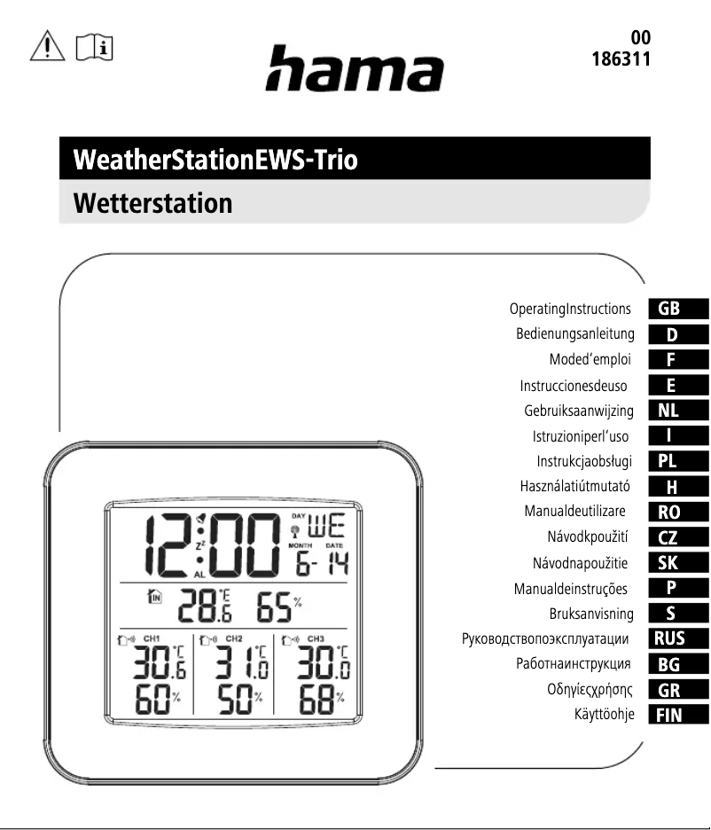 Page n°1 - Manuel utilisateur Hama EWS-Trio