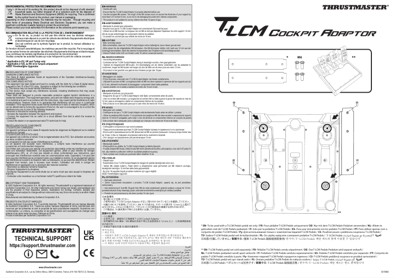 Page n°1 - Manuel utilisateur Thrustmaster T-LCM Cockpit Adaptor