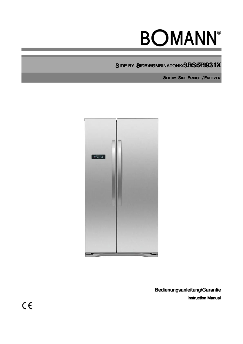 Page 1 de la notice Manuel utilisateur Bomann SBS 2193 IX