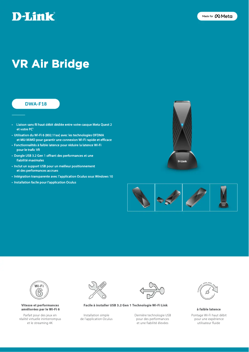 Image de la première page du manuel de l'appareil VR Air Bridge DWA-F18