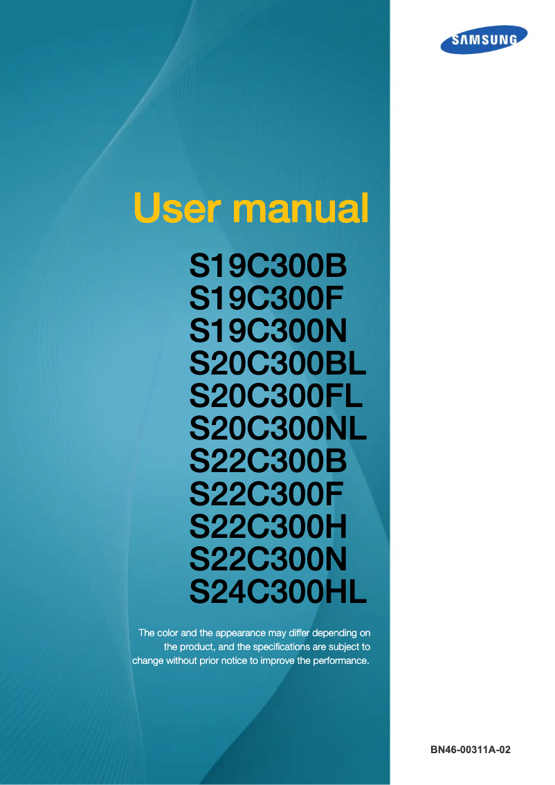 Page 1 de la notice Manuel utilisateur Samsung SyncMaster S22C300F
