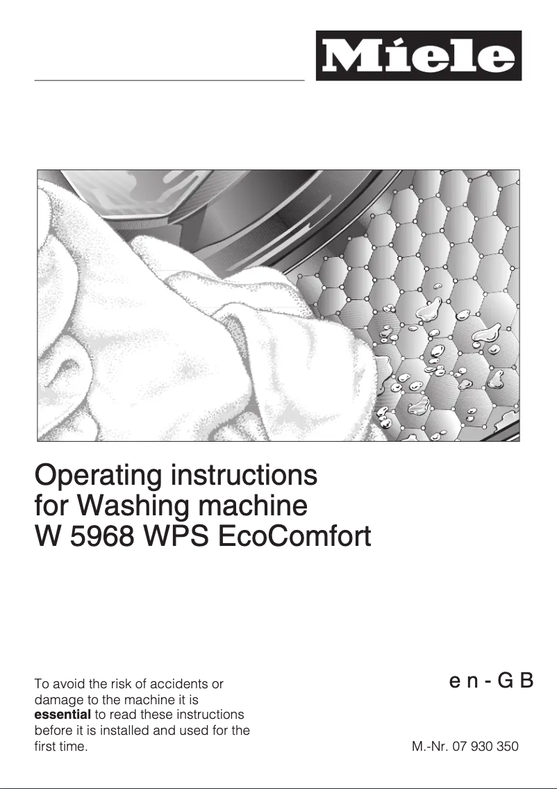 Page 1 de la notice Manuel utilisateur Miele W 5968 WPS