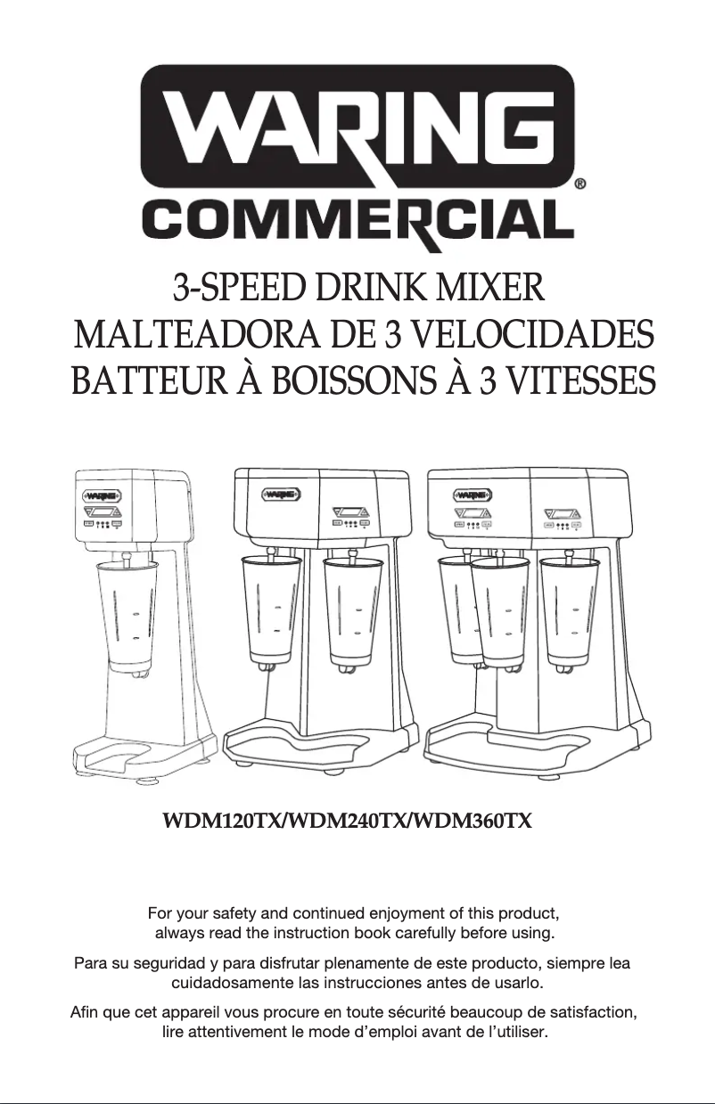 Page 1 de la notice Manuel utilisateur Waring Commercial WDM240TX