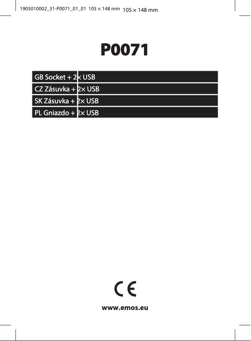 Page n°1 - Manuel utilisateur Emos P0071