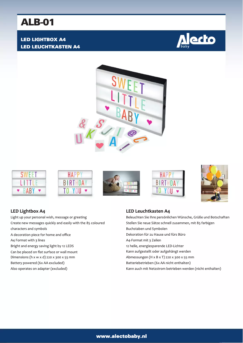 Image de la première page du manuel de l'appareil ALB-01