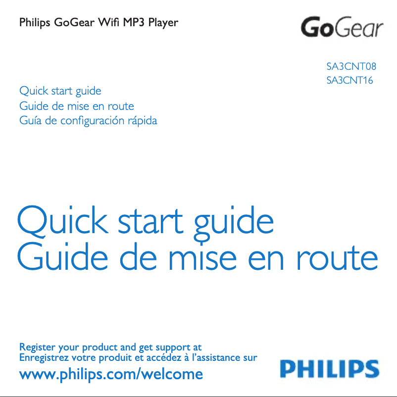 Page 1 de la notice Manuel utilisateur Philips GoGear SA3CNT16