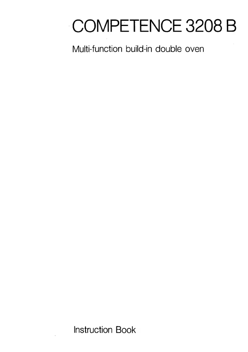 Page n°1 - Manuel utilisateur AEG Competence 3208 B W