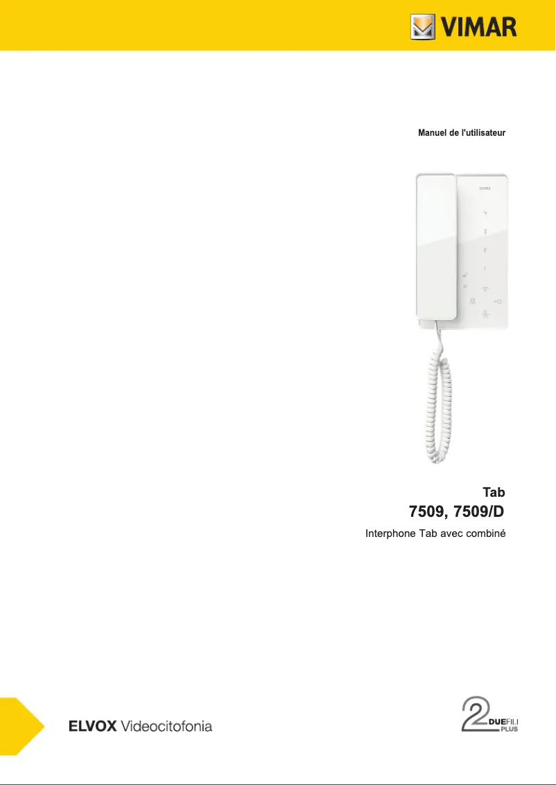 Image de la première page du manuel de l'appareil ELVOX 7509/D