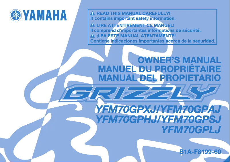 Imagen de la primera página del manual del dispositivo Grizzly 700 (2018)