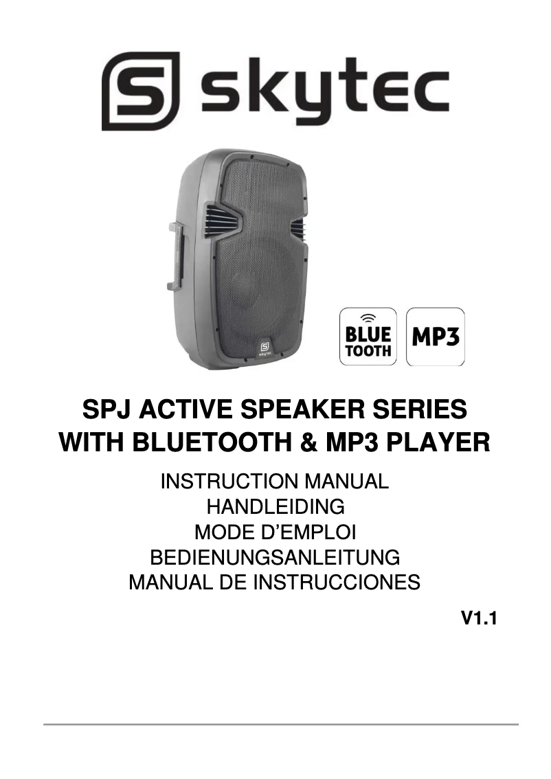 Page 1 de la notice Manuel utilisateur Skytec SPJ1200ABT