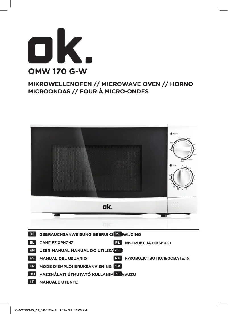 Page 1 de la notice Manuel utilisateur OK OMW 170G-W