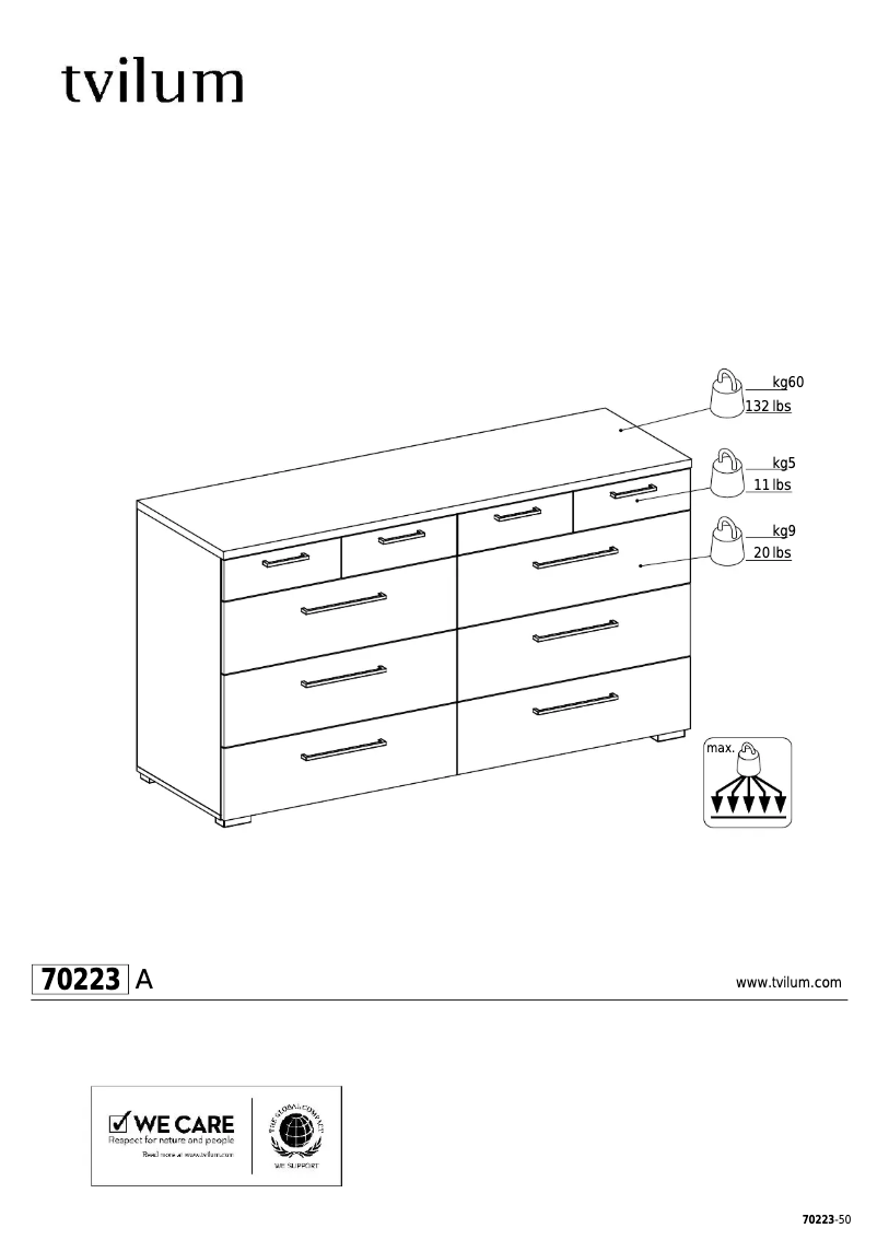 Page n°1 - Manuel utilisateur JYSK Front (155.6x49.8x85.3)