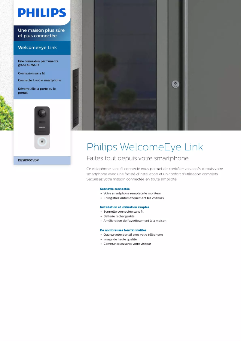 Page n°1 - Fiche technique Philips WelcomeEye Link