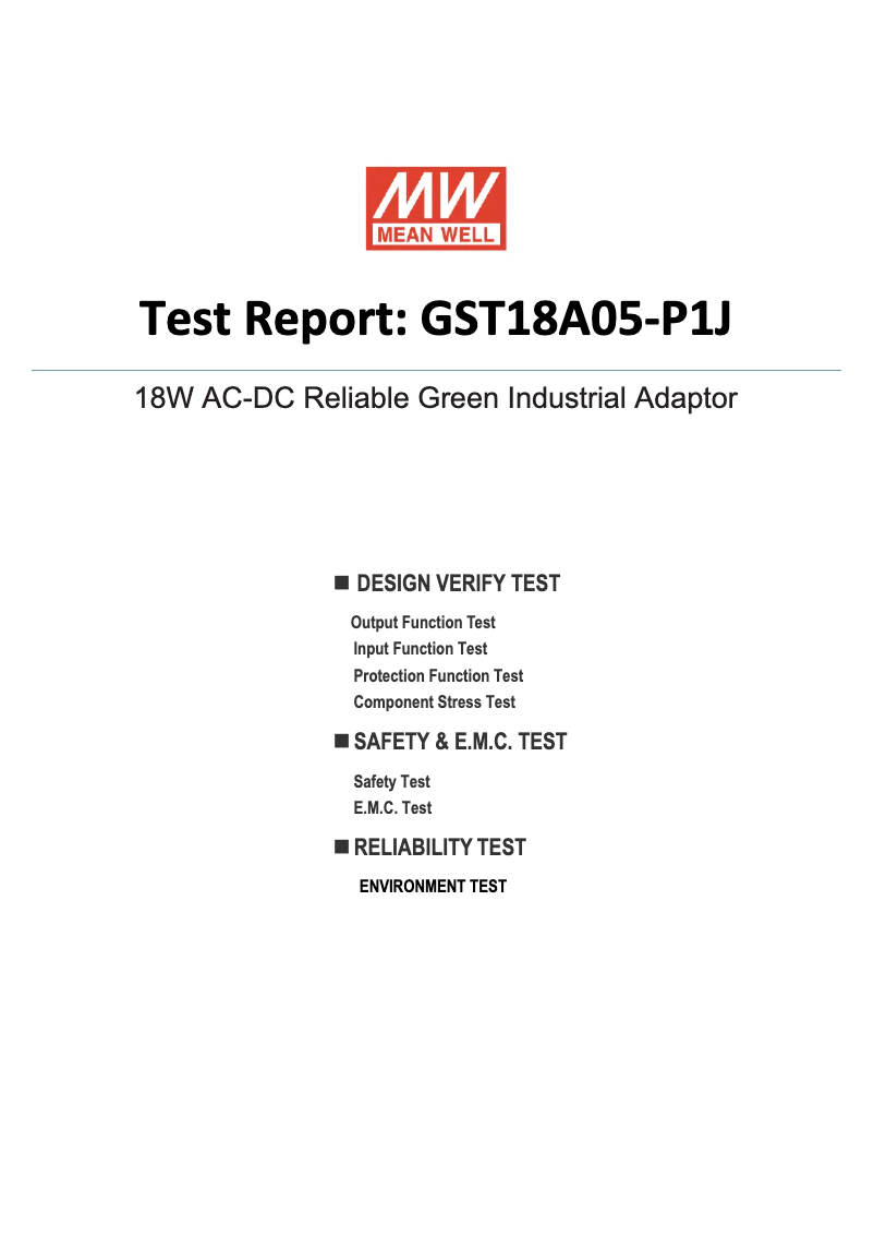 Page 1 de la notice Fiche technique Mean Well GST18A05-P1J
