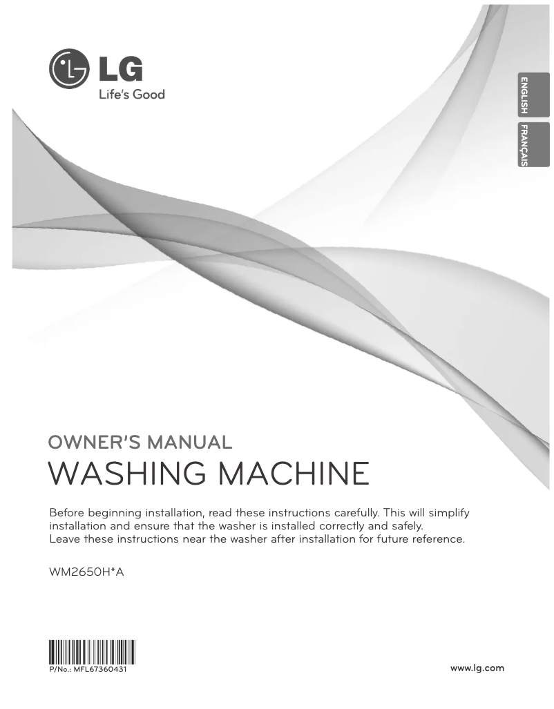 Page n°1 - Manuel utilisateur LG WM2650HWA