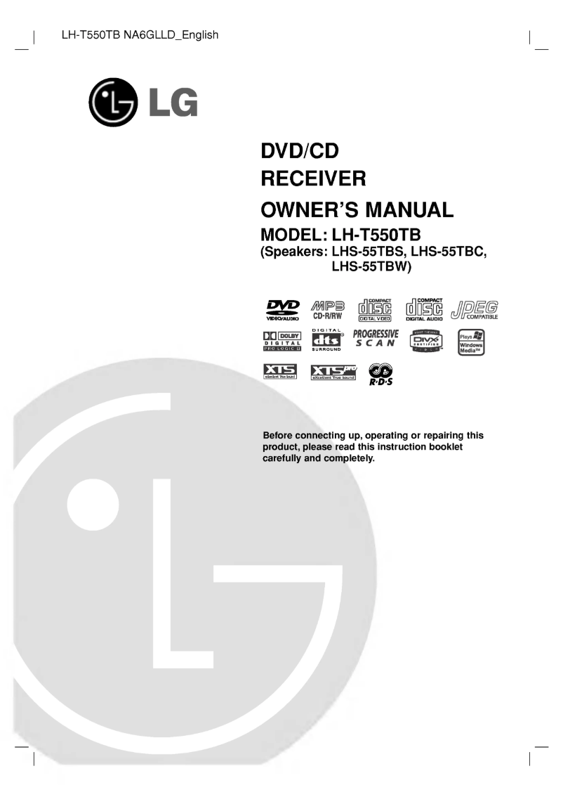 Page 1 de la notice Manuel utilisateur LG LH-T550TB