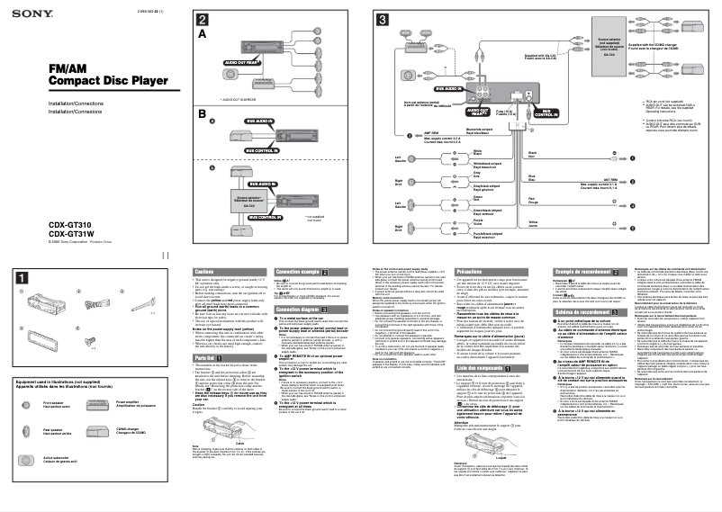 Image de la première page du manuel de l'appareil CDX-GT31W