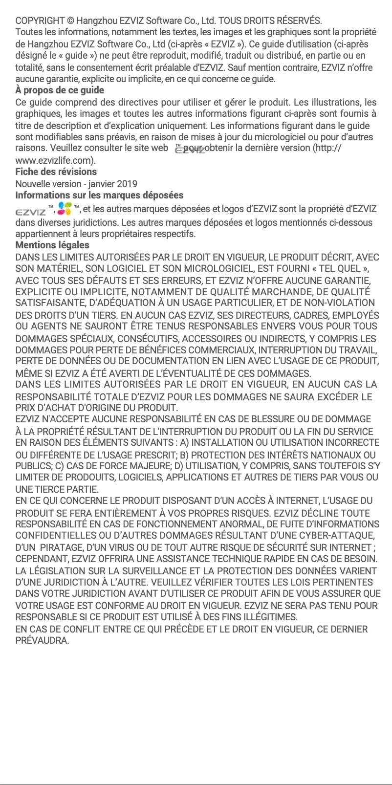 Page 1 de la notice Manuel utilisateur EZVIZ OutPro