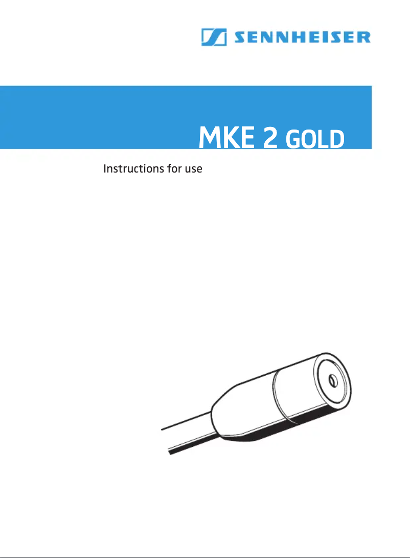 Page n°1 - Manuel utilisateur Sennheiser MKE 2-4 Gold-C
