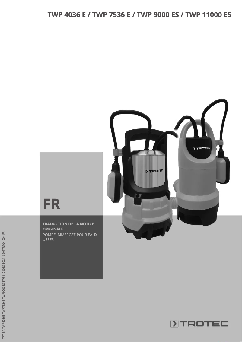 Página 1 del manual Manual de usuario Trotec TWP 7536 E