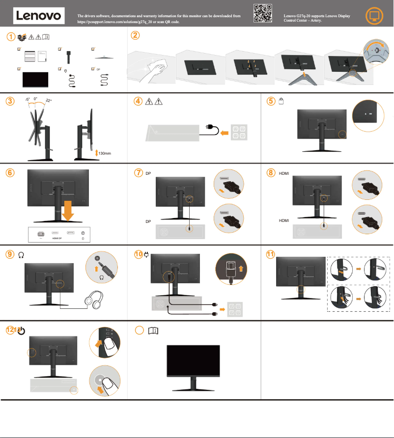 Page 1 de la notice Manuel utilisateur Lenovo G27q-20