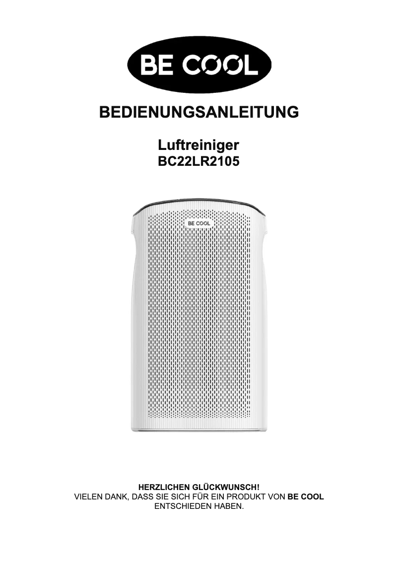 Página 1 del manual Manual de usuario Be Cool BC22LR2105