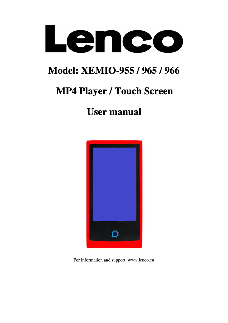 Image de la première page du manuel de l'appareil Xemio 966