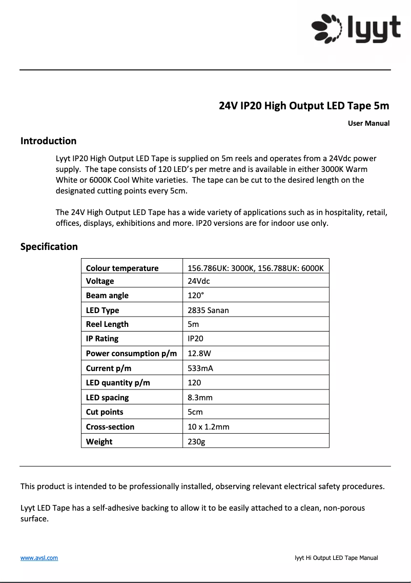 Page 1 de la notice Manuel utilisateur LYYT AL2-C2310