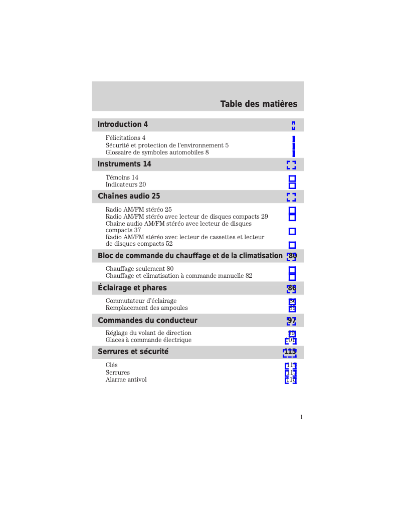 Page 1 de la notice Manuel utilisateur Mazda B-Series (2002)