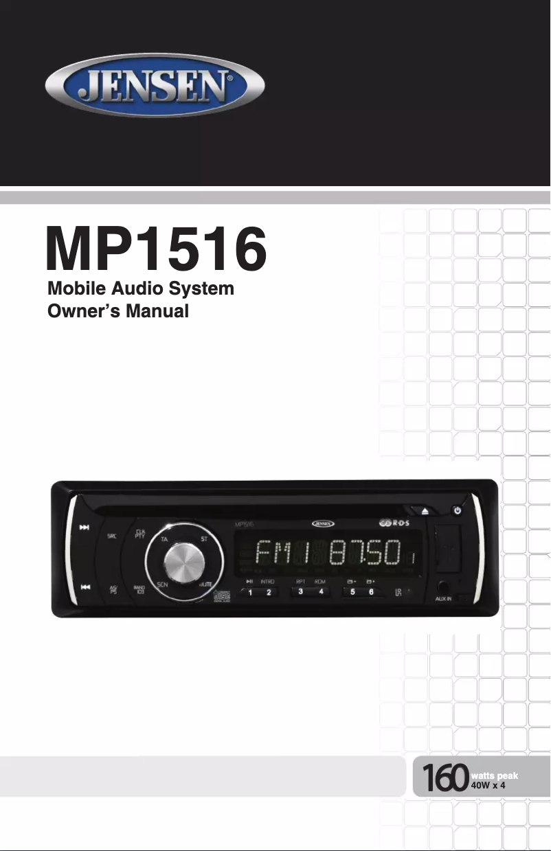 Page n°1 - Manuel utilisateur Jensen MP1516